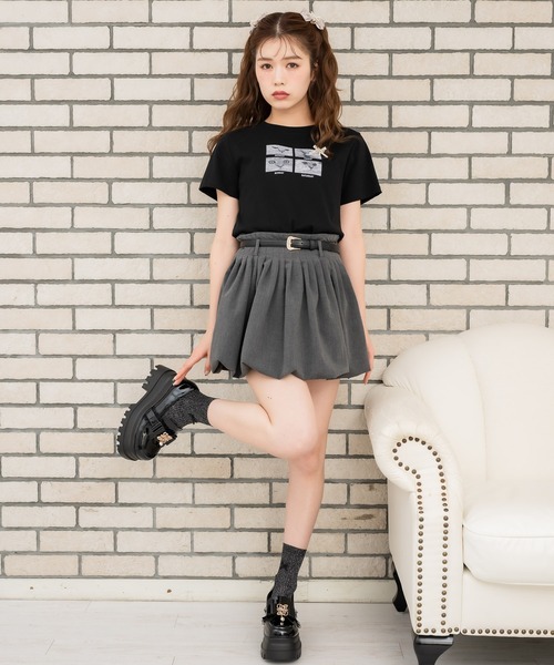 couture BY ROJITA(クチュールバイロジータ)の「ベルト付きバルーンスカパン(スカート・レディース・ブラック/グレー・FREE)」の14枚目の写真