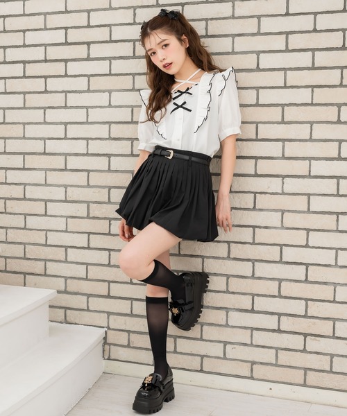 couture BY ROJITA(クチュールバイロジータ)の「ベルト付きバルーンスカパン(スカート・レディース・ブラック/グレー・FREE)」の17枚目の写真