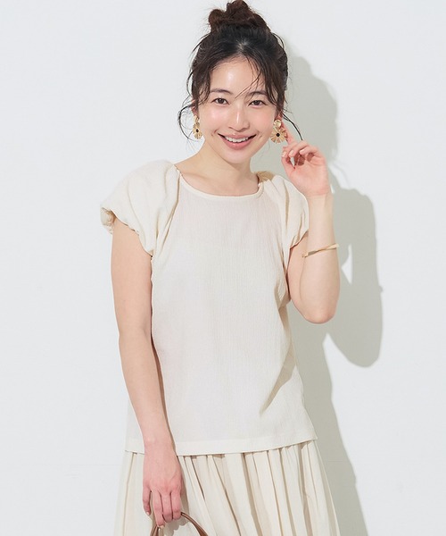 coca(coca)(コカ)の「パフスリーブブラウス(シャツ/ブラウス・レディース・アイボリー/ブラック/A/B/C/D/ホワイト・M/L/S)」の2枚目の写真