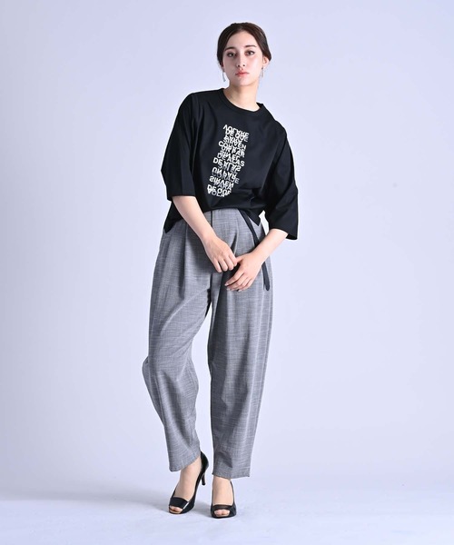 RAW FUDGE（ローファッジ）の「ポイント箔プリントTシャツ（Tシャツ/カットソー・レディース・チャコールグレー/オフホワイト/ブラック・M）」の17枚目の写真