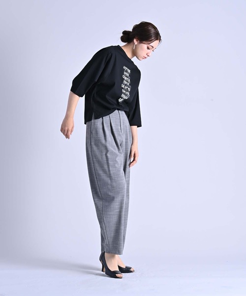 RAW FUDGE（ローファッジ）の「ポイント箔プリントTシャツ（Tシャツ/カットソー・レディース・チャコールグレー/オフホワイト/ブラック・M）」の18枚目の写真