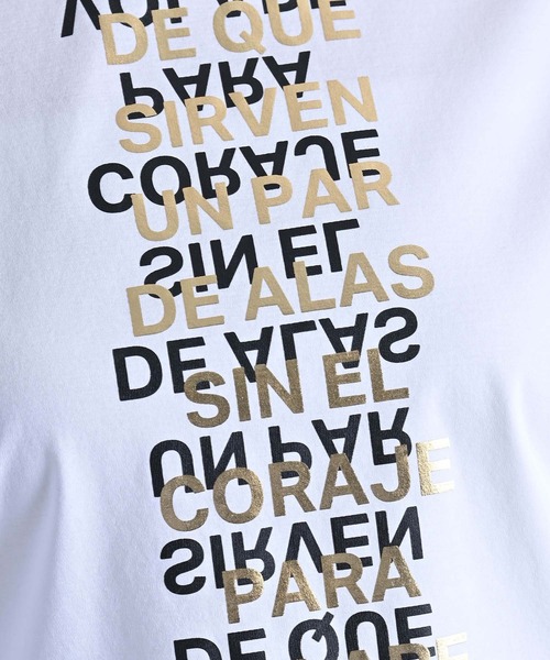 RAW FUDGE（ローファッジ）の「ポイント箔プリントTシャツ（Tシャツ/カットソー・レディース・チャコールグレー/オフホワイト/ブラック・M）」の22枚目の写真