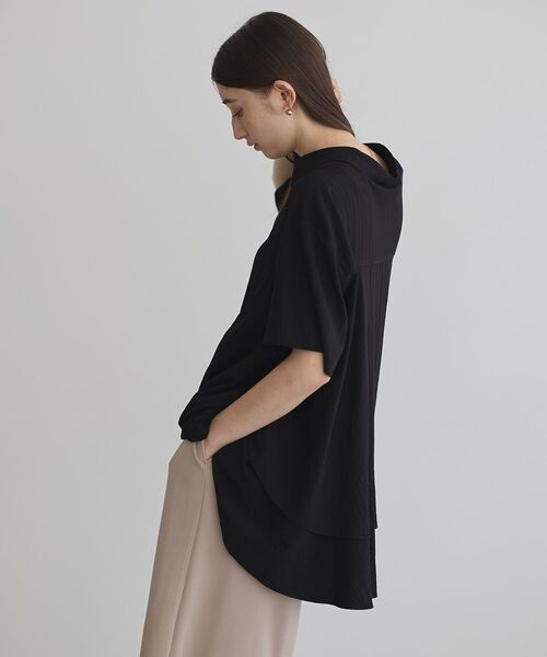 Editt by YECCA VECCA（エディットバイイェッカヴェッカ）の「【接触冷感】裾バルーン切替デザインヘムシャツ（シャツ/ブラウス・レディース・ホワイト/ブラック/カーキ・FREE）」の19枚目の写真