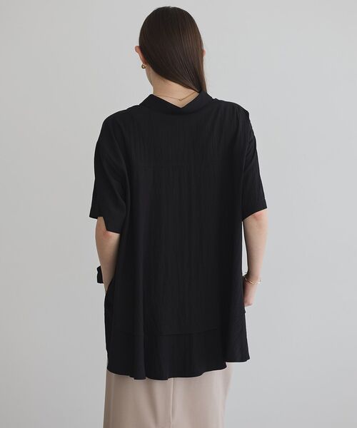 Editt by YECCA VECCA（エディットバイイェッカヴェッカ）の「【接触冷感】裾バルーン切替デザインヘムシャツ（シャツ/ブラウス・レディース・ホワイト/ブラック/カーキ・FREE）」の21枚目の写真