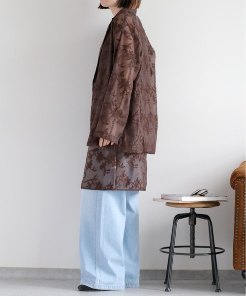 cepo（セポ）の「〈セットアップ対応〉フラワー刺繍テーラードジャケット（テーラードジャケット・レディース・ブラウン/オフホワイト・M）」の11枚目の写真