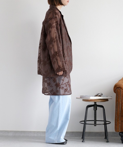 cepo（セポ）の「〈セットアップ対応〉フラワー刺繍テーラードジャケット（テーラードジャケット・レディース・ブラウン/オフホワイト・M）」の13枚目の写真