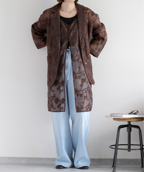 cepo（セポ）の「〈セットアップ対応〉フラワー刺繍テーラードジャケット（テーラードジャケット・レディース・ブラウン/オフホワイト・M）」の14枚目の写真