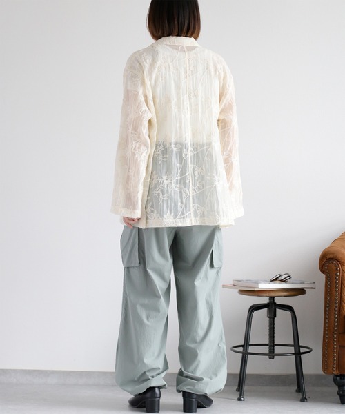 cepo（セポ）の「〈セットアップ対応〉フラワー刺繍テーラードジャケット（テーラードジャケット・レディース・ブラウン/オフホワイト・M）」の21枚目の写真