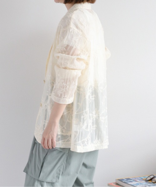 cepo（セポ）の「〈セットアップ対応〉フラワー刺繍テーラードジャケット（テーラードジャケット・レディース・ブラウン/オフホワイト・M）」の5枚目の写真