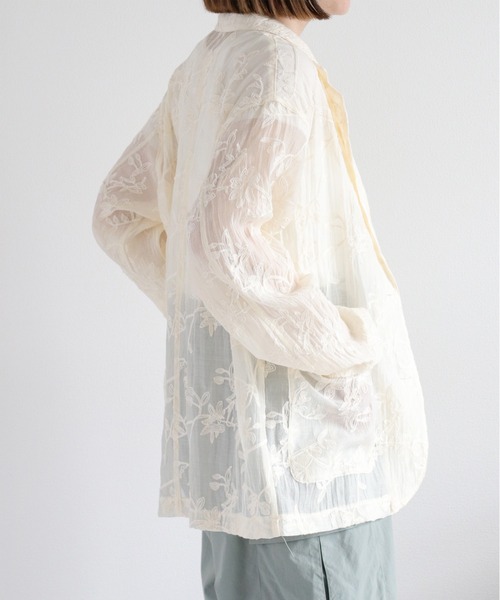 cepo（セポ）の「〈セットアップ対応〉フラワー刺繍テーラードジャケット（テーラードジャケット・レディース・ブラウン/オフホワイト・M）」の8枚目の写真