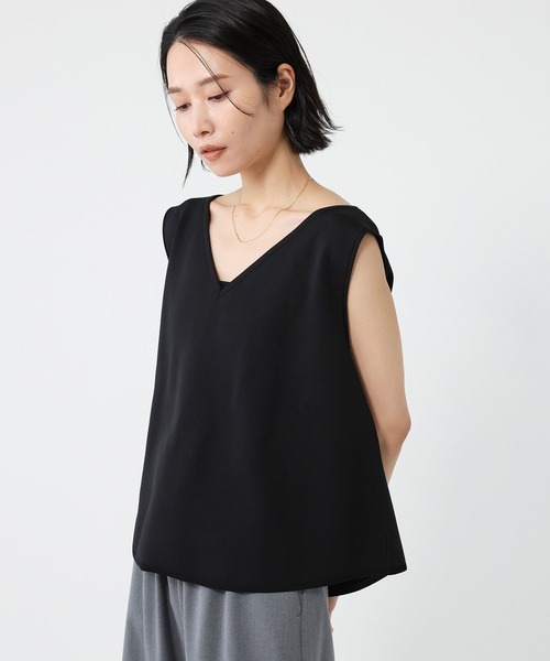 BABYLONE（バビロン）の「ノースリ2WAYネックプルオーバー（Tシャツ/カットソー・レディース・ブラック/ホワイト・フリー）」の18枚目の写真