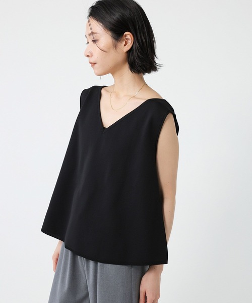 BABYLONE（バビロン）の「ノースリ2WAYネックプルオーバー（Tシャツ/カットソー・レディース・ブラック/ホワイト・フリー）」の19枚目の写真