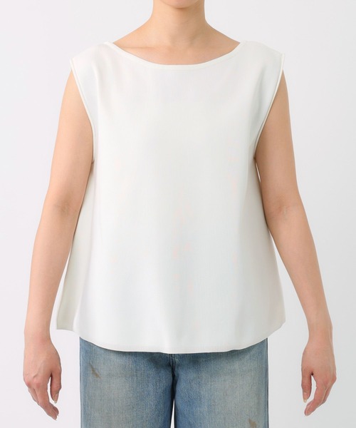 BABYLONE（バビロン）の「ノースリ2WAYネックプルオーバー（Tシャツ/カットソー・レディース・ブラック/ホワイト・フリー）」の14枚目の写真