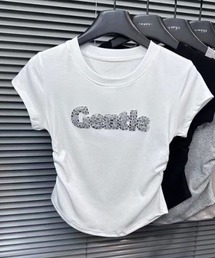 SPIGA | ロゴ入りサイドギャザーTシャツ(Tシャツ/カットソー)