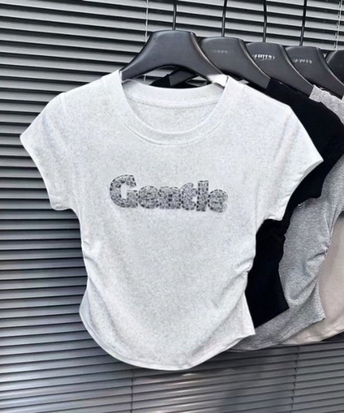 SPIGA（スピーガ）の「ﾛｺﾞ入りｻｲﾄﾞｷﾞｬｻﾞｰTｼｬﾂ（Tシャツ/カットソー・レディース・ホワイト/ブラック/レッド/グレー/ライトグレー・SMALL/X-LARGE/LARGE/MEDIUM）」の3枚目の写真