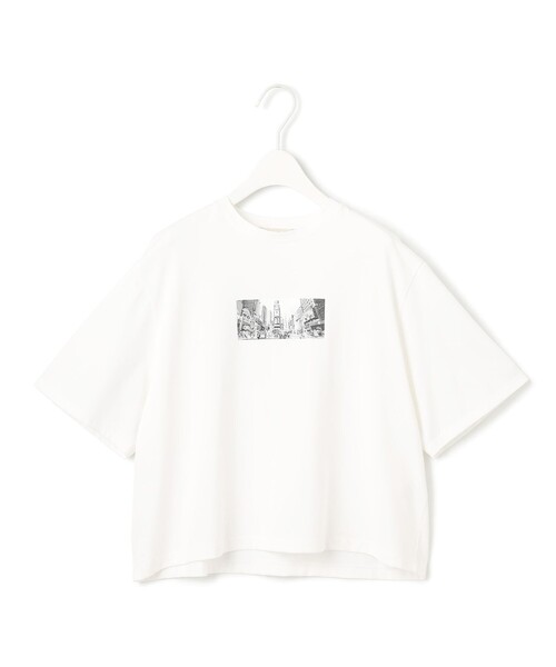 ICB（アイシービー）の「クロップド ロゴTEE（Tシャツ/カットソー・レディース・グレー系/アイボリー系・X-LARGE/LARGE）」の6枚目の写真