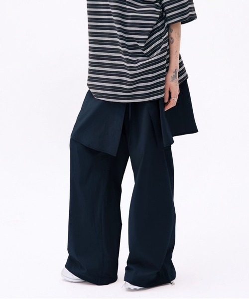 PLACE STUDIO（プレイススタジオ）の「PLACE STUDIO／ボタンベルトスカートパンツ（その他パンツ・レディース・ブラック/ベージュ/ネイビー・FREE）」の3枚目の写真