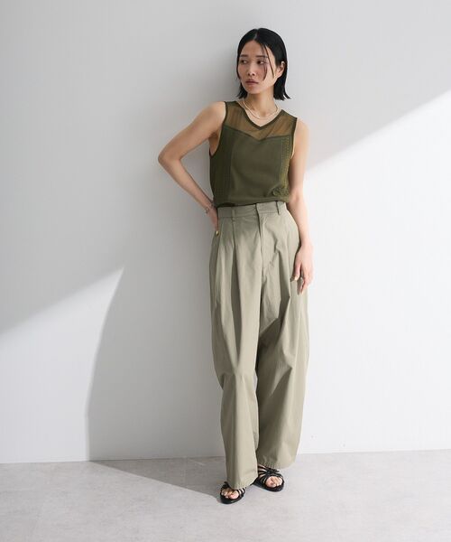 Sugar spoon(シュガースプーン)の「・SUGAR SPOON 2wayレースタンク(カップ付)(タンクトップ・レディース・カーキ/チャコールグレー/ブラック/オフホワイト・FREE)」の7枚目の写真