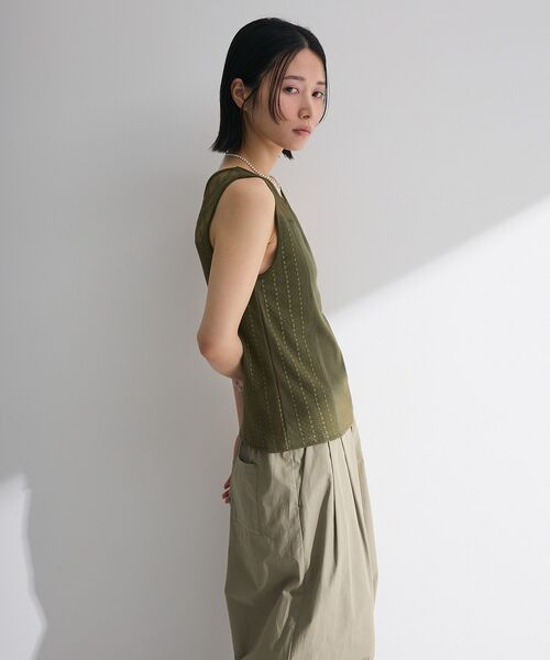 Sugar spoon(シュガースプーン)の「・SUGAR SPOON 2wayレースタンク(カップ付)(タンクトップ・レディース・カーキ/チャコールグレー/ブラック/オフホワイト・FREE)」の11枚目の写真