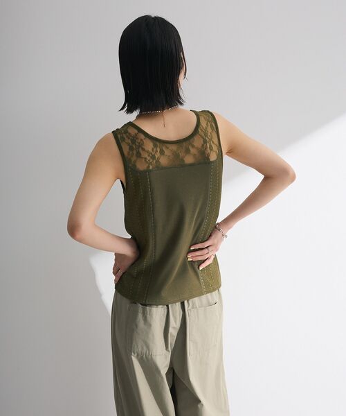 Sugar spoon(シュガースプーン)の「・SUGAR SPOON 2wayレースタンク(カップ付)(タンクトップ・レディース・カーキ/チャコールグレー/ブラック/オフホワイト・FREE)」の12枚目の写真
