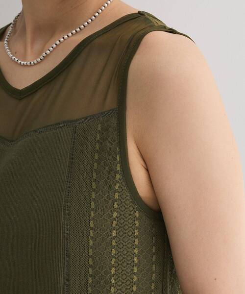 Sugar spoon(シュガースプーン)の「・SUGAR SPOON 2wayレースタンク(カップ付)(タンクトップ・レディース・カーキ/チャコールグレー/ブラック/オフホワイト・FREE)」の15枚目の写真