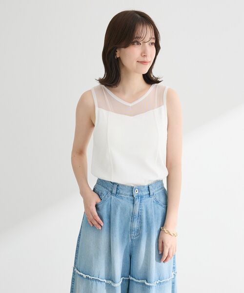 Sugar spoon(シュガースプーン)の「・SUGAR SPOON 2wayレースタンク(カップ付)(タンクトップ・レディース・カーキ/チャコールグレー/ブラック/オフホワイト・FREE)」の19枚目の写真