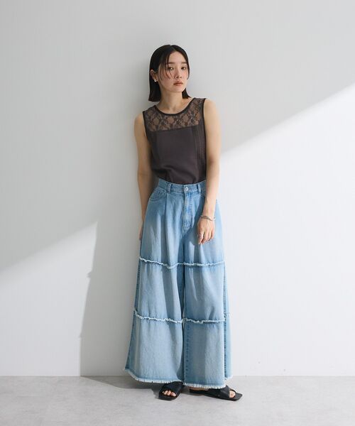 Sugar spoon(シュガースプーン)の「・SUGAR SPOON 2wayレースタンク(カップ付)(タンクトップ・レディース・カーキ/チャコールグレー/ブラック/オフホワイト・FREE)」の21枚目の写真