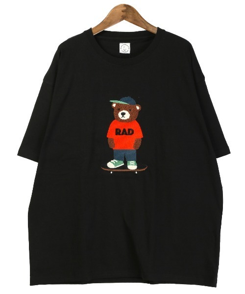 LUXSTYLE(ラグスタイル)の「くまサガラ刺繍半袖Tシャツ(Tシャツ/カットソー・メンズ・ホワイト/パープル/ブラック・L/M)」の2枚目の写真