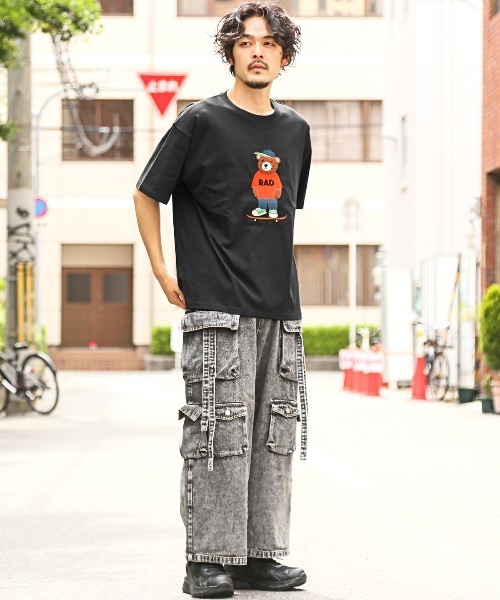 LUXSTYLE(ラグスタイル)の「くまサガラ刺繍半袖Tシャツ(Tシャツ/カットソー・メンズ・ホワイト/パープル/ブラック・L/M)」の20枚目の写真