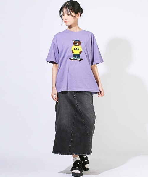 LUXSTYLE(ラグスタイル)の「くまサガラ刺繍半袖Tシャツ(Tシャツ/カットソー・メンズ・ホワイト/パープル/ブラック・L/M)」の18枚目の写真