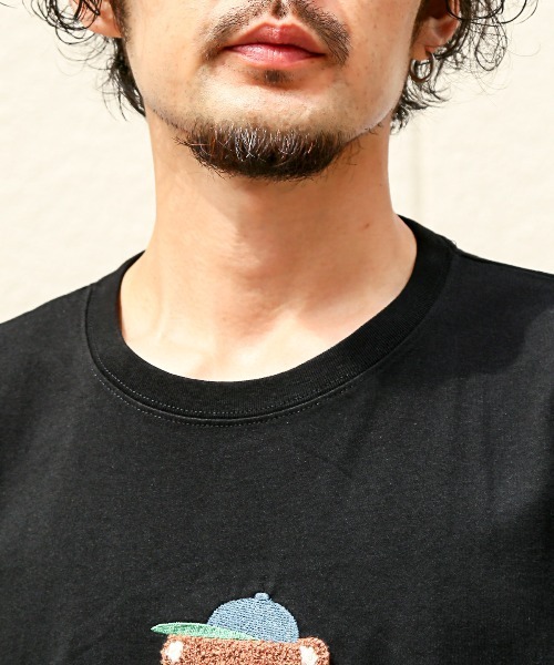 LUXSTYLE(ラグスタイル)の「くまサガラ刺繍半袖Tシャツ(Tシャツ/カットソー・メンズ・ホワイト/パープル/ブラック・L/M)」の19枚目の写真