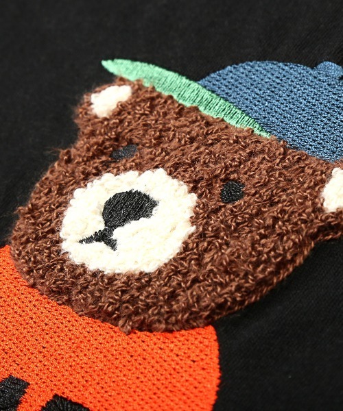LUXSTYLE(ラグスタイル)の「くまサガラ刺繍半袖Tシャツ(Tシャツ/カットソー・メンズ・ホワイト/パープル/ブラック・L/M)」の7枚目の写真
