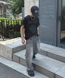 Never mind the XU / Chikashitsu+ | 【nmtc+】stripe wash wide denim pants / 【エヌエムティーシープラス】ストライプボーダーウォッシュワイドデニムパンツ(デニムパンツ)