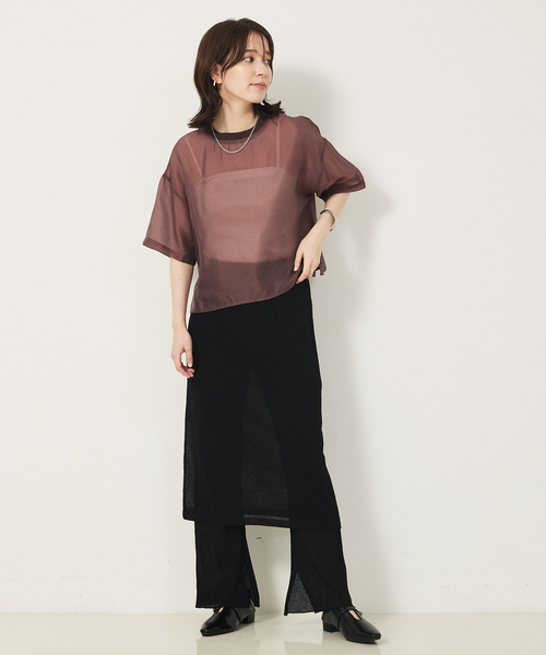 abahouse mavie(アバハウスマヴィ)の「【セットアップ対応】ニットスカートレイヤードパンツ(その他パンツ・レディース・ブラック/ブラウン・フリー)」の3枚目の写真