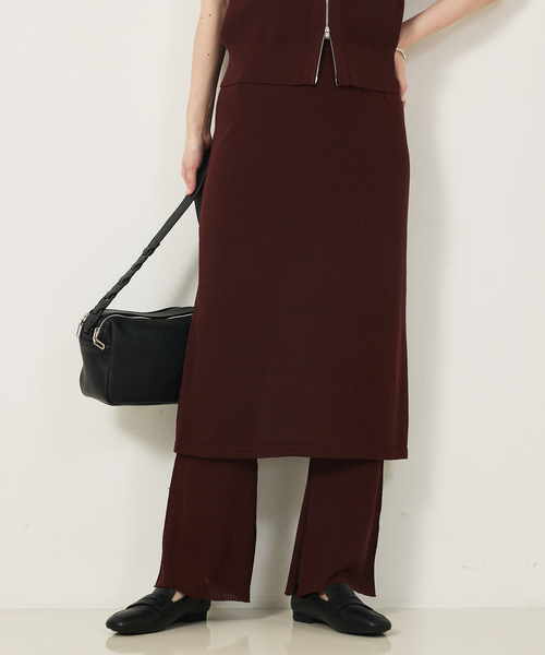 abahouse mavie(アバハウスマヴィ)の「【セットアップ対応】ニットスカートレイヤードパンツ(その他パンツ・レディース・ブラック/ブラウン・フリー)」の8枚目の写真