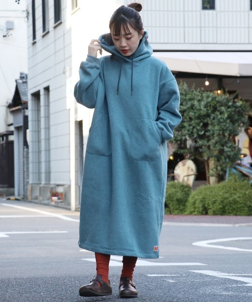 KRIFF MAYER Lady's Collection（クリフメイヤーレディースコレクション）の「裏起毛杢スウェットワンピース（スウェット・レディース・チャコール/オートミール/グリーン/カラフル/グレー/ブルー・MEDIUM/LARGE）」の5枚目の写真