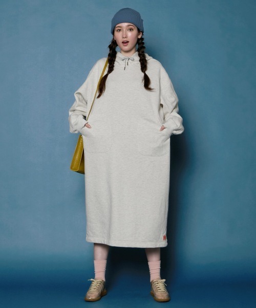 KRIFF MAYER Lady's Collection（クリフメイヤーレディースコレクション）の「裏起毛杢スウェットワンピース（スウェット・レディース・チャコール/オートミール/グリーン/カラフル/グレー/ブルー・MEDIUM/LARGE）」の8枚目の写真