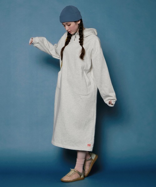 KRIFF MAYER Lady's Collection（クリフメイヤーレディースコレクション）の「裏起毛杢スウェットワンピース（スウェット・レディース・チャコール/オートミール/グリーン/カラフル/グレー/ブルー・MEDIUM/LARGE）」の10枚目の写真