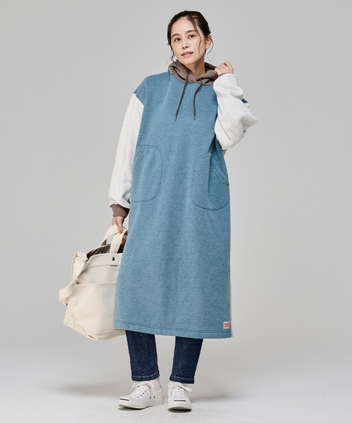 KRIFF MAYER Lady's Collection（クリフメイヤーレディースコレクション）の「裏起毛杢スウェットワンピース（スウェット・レディース・チャコール/オートミール/グリーン/カラフル/グレー/ブルー・MEDIUM/LARGE）」の12枚目の写真