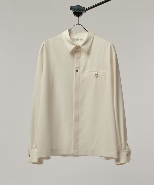 CULLNI（クルニ）の「【CULLNI/クルニ】ポケ付き比翼シャツ（シャツ/ブラウス・メンズ・アイボリー/ブラック/ブラウン・1/2）」の2枚目の写真
