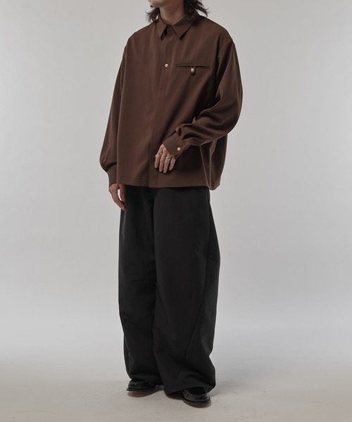 CULLNI（クルニ）の「【CULLNI/クルニ】ポケ付き比翼シャツ（シャツ/ブラウス・メンズ・アイボリー/ブラック/ブラウン・1/2）」の21枚目の写真