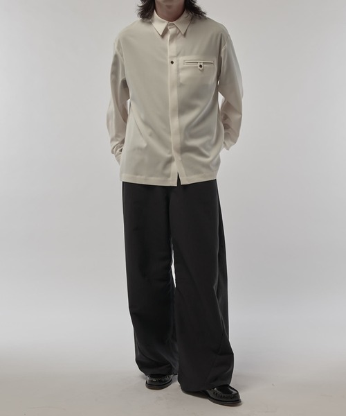 CULLNI（クルニ）の「【CULLNI/クルニ】ポケ付き比翼シャツ（シャツ/ブラウス・メンズ・アイボリー/ブラック/ブラウン・1/2）」の8枚目の写真