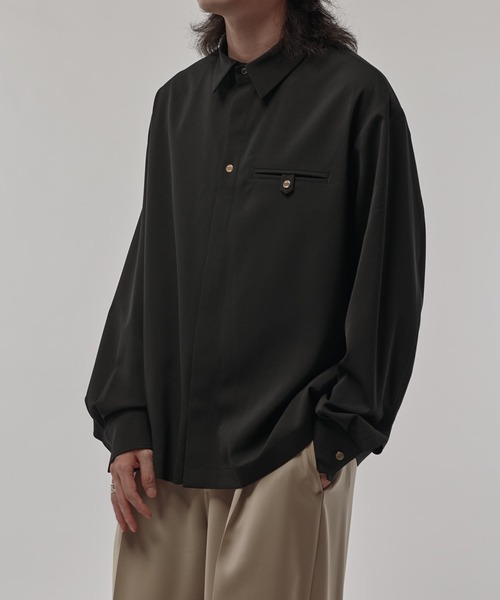 CULLNI（クルニ）の「【CULLNI/クルニ】ポケ付き比翼シャツ（シャツ/ブラウス・メンズ・アイボリー/ブラック/ブラウン・1/2）」の13枚目の写真