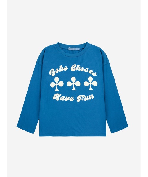 BOBO CHOSES(ボボショーズ)の「Have Fun T-shirt(Tシャツ/カットソー・キッズ・ブルー・4-5YEAR/2-3YEAR/6-7YEAR/8-9y/12-13y/10-11y)」の1枚目の写真
