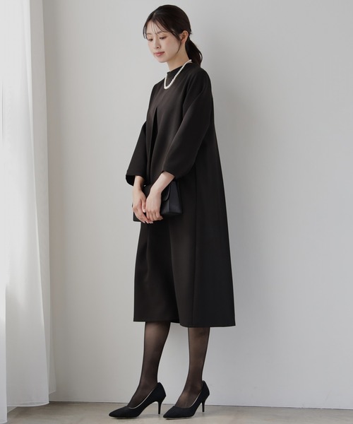 DRESS PLUS（ドレスプラス）の「品さ際立つ前後2wayフォーマルワンピース（ドレス・レディース・ブラック/ネイビー・XL/L/M）」の5枚目の写真