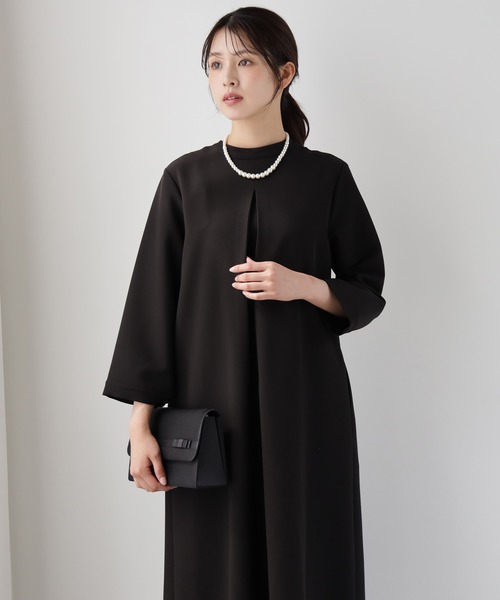 DRESS PLUS（ドレスプラス）の「品さ際立つ前後2wayフォーマルワンピース（ドレス・レディース・ブラック/ネイビー・XL/L/M）」の6枚目の写真