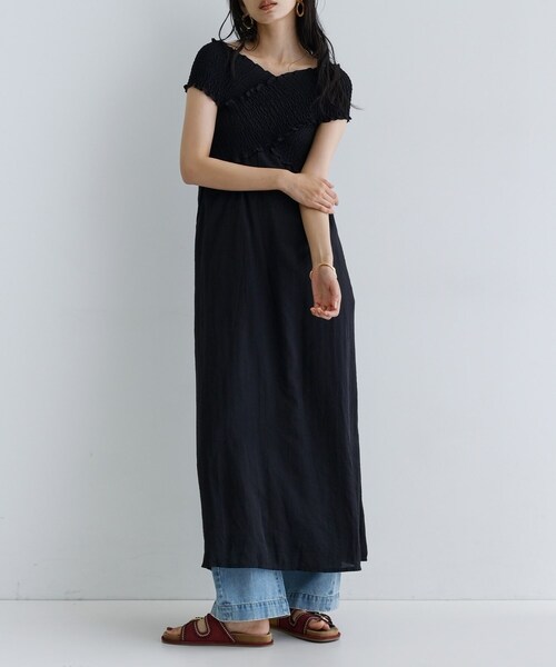 GALLEST(ギャレスト)の「◆【一部店舗限定】シャーリングクロスワンピース(ワンピース・レディース・ブラック/ベージュ/ブラウン系その他・38)」の8枚目の写真