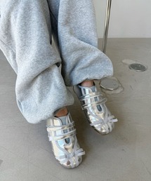 SANSeLF（サンセルフ）の「【SANSeLF】 リボンベルト フラットシューズ メッシュアクセント クロスデザイン sas25a008（スニーカー）」
