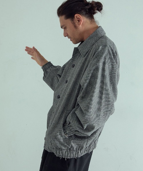 EGO TRIPPING（エゴトリッピング）の「mj10949-OVALB BLOUSON ブルゾン（ブルゾン・メンズ・アイボリー/グレー系その他/チャコールグレー×ブラック・46/48）」の5枚目の写真