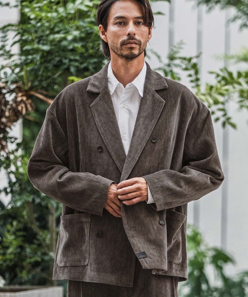 CAMBIO(カンビオ)の「mj10920-chenille Fabric Double Breast Jacket ダブルブレストジャケット(テーラードジャケット・メンズ・ブラック/グレー/ブラウン・M/L)」の11枚目の写真